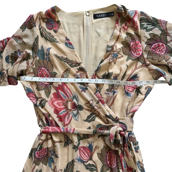 Lauren Ralph Lauren Floral Belted Georgette Dress | Size 12 - Picture 11 of 14